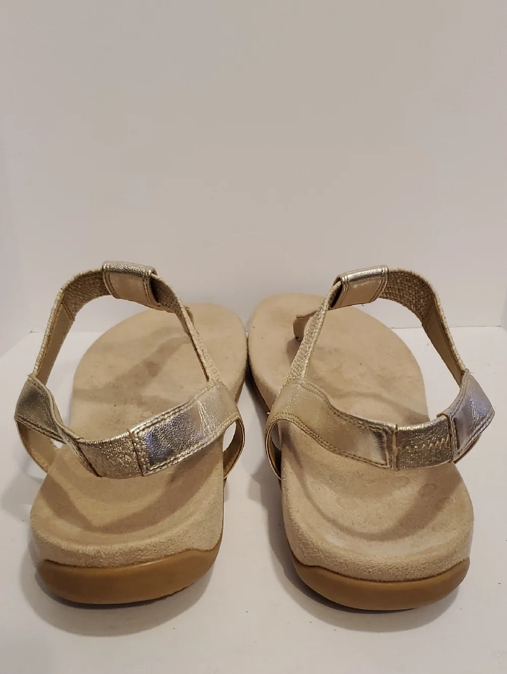 Vionic Brea Gold Metallic Leather Toe Post SlingBack Sandal Size 13 - Picture 6 of 14